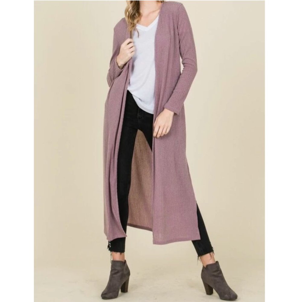MOSSIMO Duster Cardigan Knit Mauve